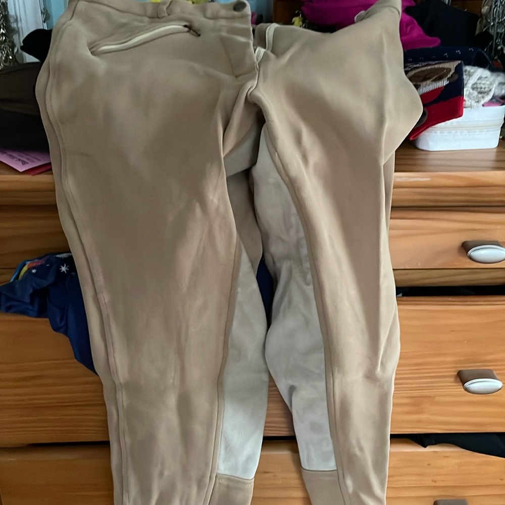 Tan full seat riding breech